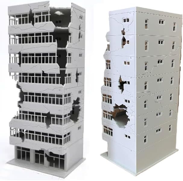 1/144 N Scale Damaged City Scenery Model