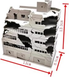 1:144 N Scale Damaged Building Model (5.2 inch Wide)