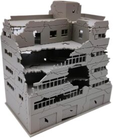 1:144 N Scale Damaged Building Model (5.2 inch Wide)