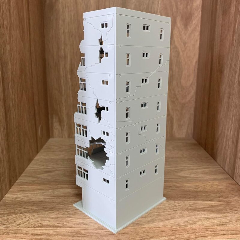 1/144 N Scale Damaged City Scenery Model