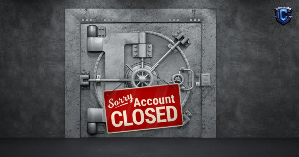 E-commerce website displaying an _Account Closed_ notice next to a pre-order receipt