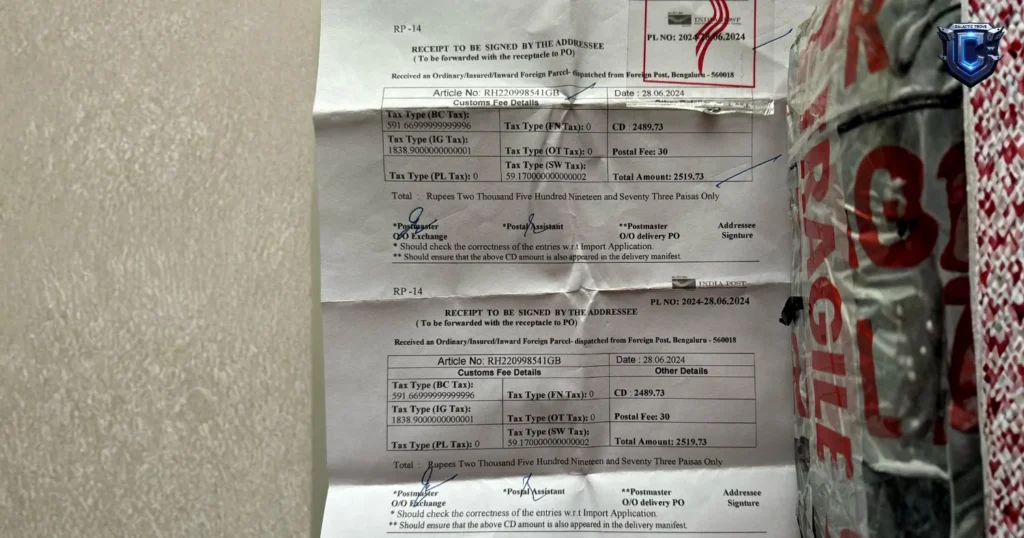 collector paying customs tax invoice
