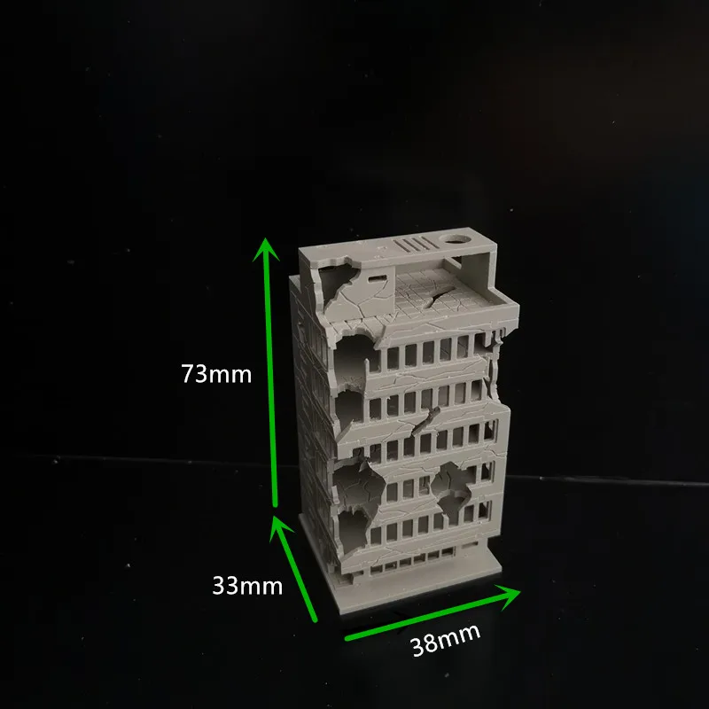 Simulation 1:300 Battle Damaged City High-rise Building Assembly Model Diy Military Sand Table Scene Layout Diorama Kit 1Pcs