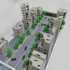 1/150 N Scale Building Model Outland War-damaged House Scene Model For Bandai