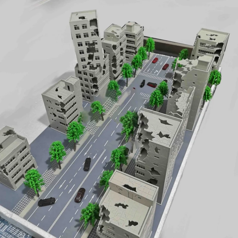 1/150 N Scale Building Model Outland War-damaged House Scene Model For Bandai