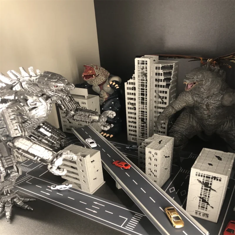 1:300 Assembled Building Model Scene Battle Damage Urban Street House High-Rise Viaduct